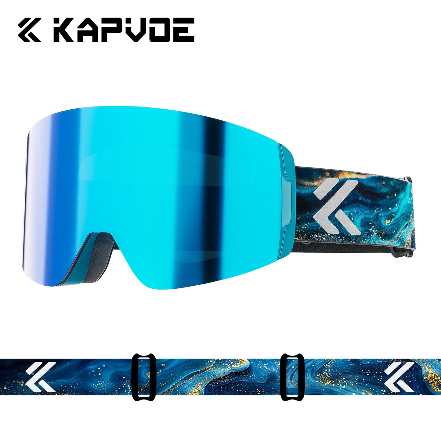 KAPVOE New Outdoor Photochromic Ski Goggles Magnetic Anti-fog Ski Glasses Winter Sports Skiing Snowboard Men Women UV400 Snow