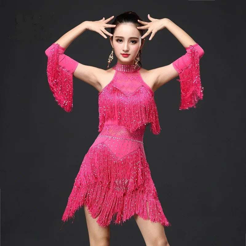 2026 New Latin Dance Dress Women/Girls/Lady New Sexy Fringe Salsa/Ballroom/Tango/Cha Cha/Rumba/Samba/Latin Dresses For Dancing