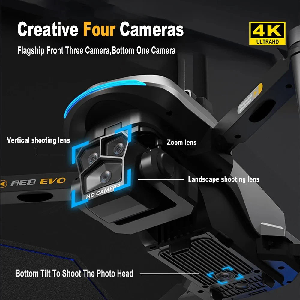 AE8 EVO GPS Drone 4K Professional HD Dual Camera With Screen 5G WIFI 360°Obstacle Avoidance Brushless Rc Quadcopter FPV Drones