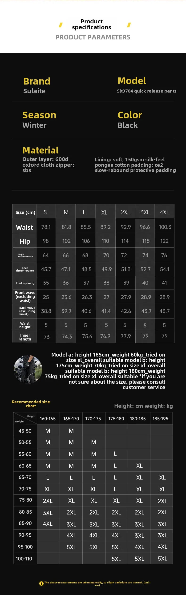 Winter Warm Motorcycle Riding Pants Quick Release Windproof Anti-Fall Wear-Resistant Motorcycle Pants for Riding