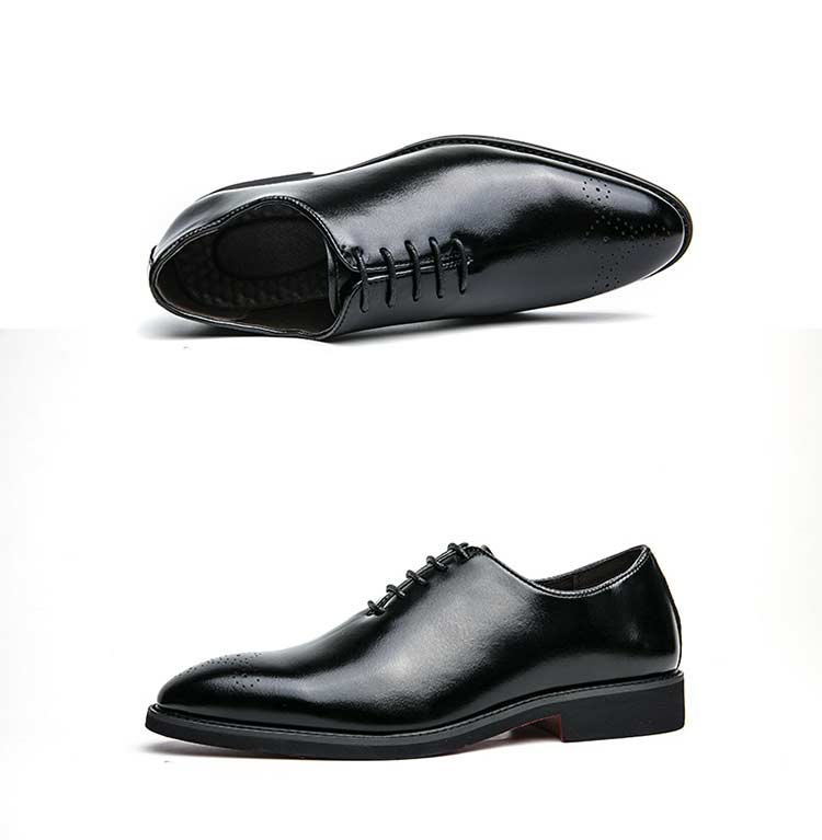 New Red Sole Brogue Shoes Men Black Business Mens Formal Shoes Lace-up Round Toe Spring/Autumn