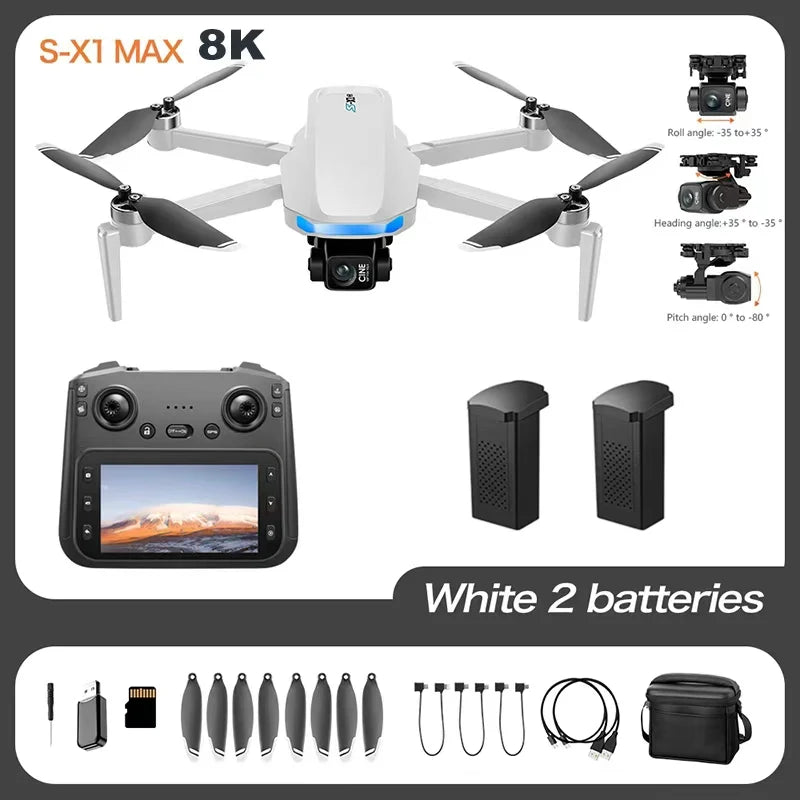 For Xiaomi GPS S-X1 Drone Three-axis gimbal 8K Professional HD Camera WIFI 5G Brushless FPV Obstacle Avoidance Quadcopter Dron