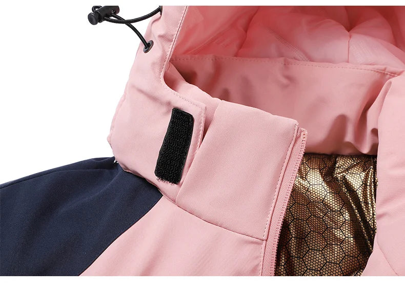 Autumn And Winter Outdoor Graphene Couple Style Lock-Iin And Warm Fashion Casual Simple Contrast Color Hooded Cotton Coat