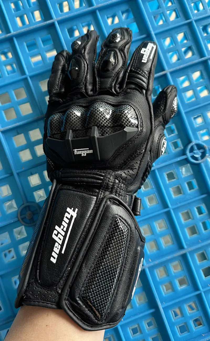 Genuine Leather Motorcycle Gloves Men's Windproof Outdoor Riding Motocross Gloves Touch screen Motociclismo Protective Equipment