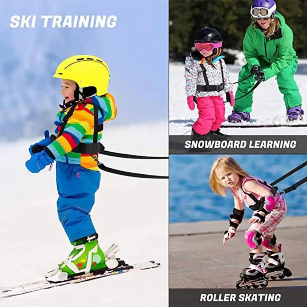 Kids Skiing Harness Safety Shoulder Strap Skating Training Snowboarding Cycling Outdoor Sport Belt for Child Beginner