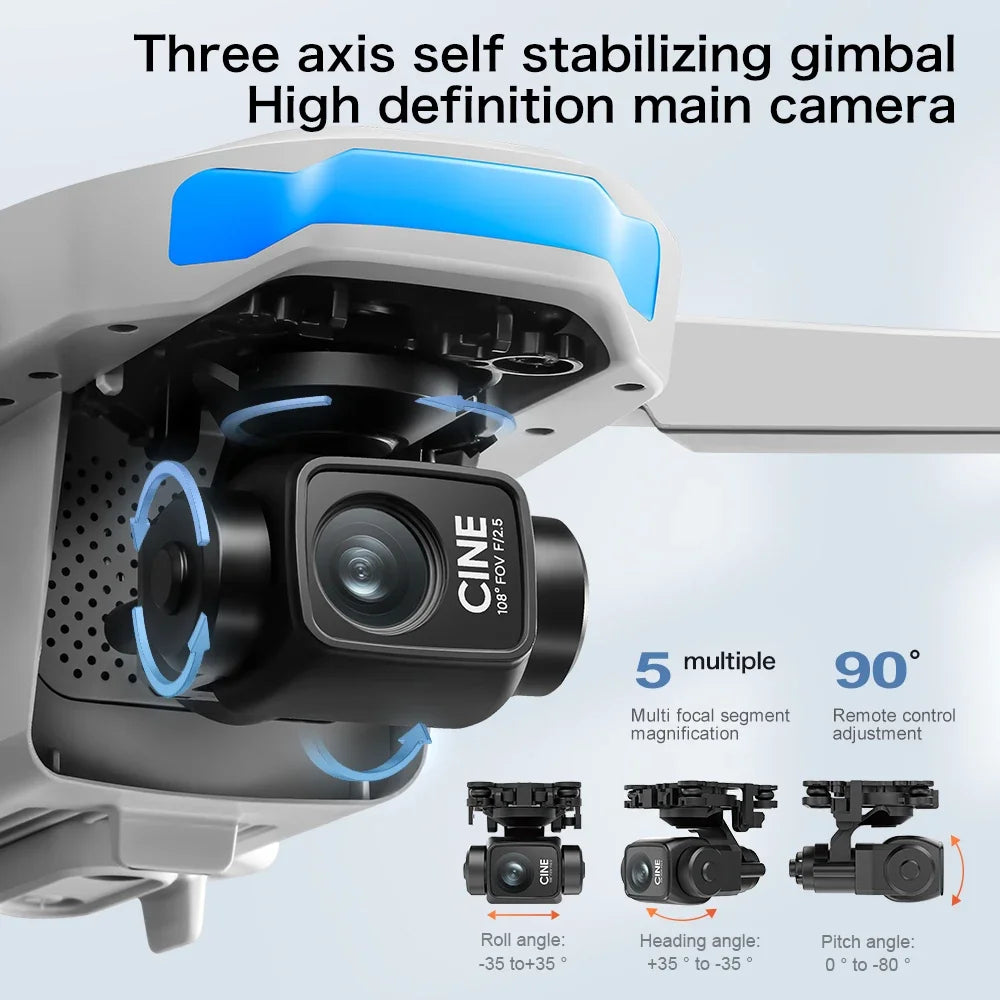 S-X1 MAX GPS Drone 4K Camera 3-Axis Gimbal EIS 5KM Digital Transmission Brushless Motor Quadcopter with 4.5" Screen Remote 231g