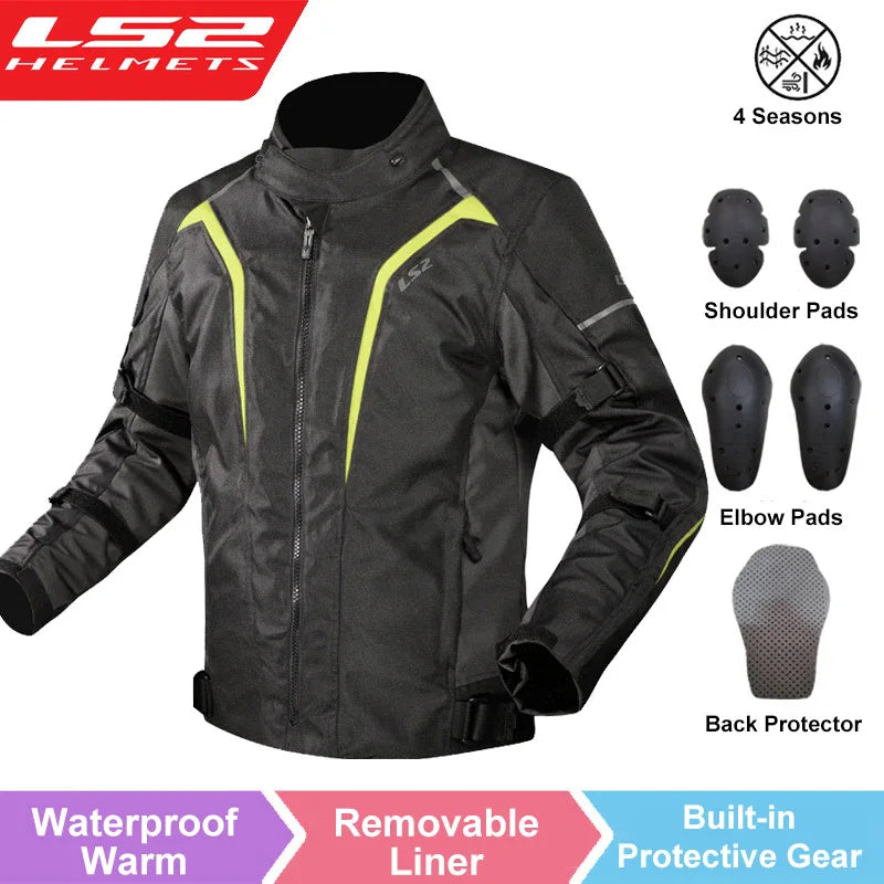 LS2 Original Motorcycle Jacket Winter Warm LS2 SEPANG Motocross Riding Jacket Men Women CE Anti-fall Waterproof Motorbike Jacket
