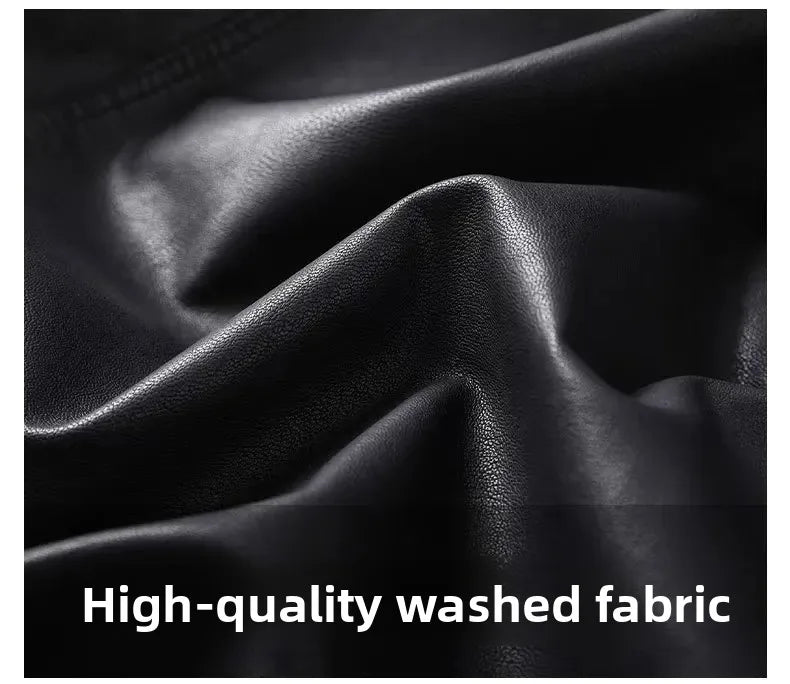 Men's Slim Fit PU Leather Jacket Fashionable Motorcycle Style Spring Autumn Korean Version Casual Outerwear Male Biker Coat