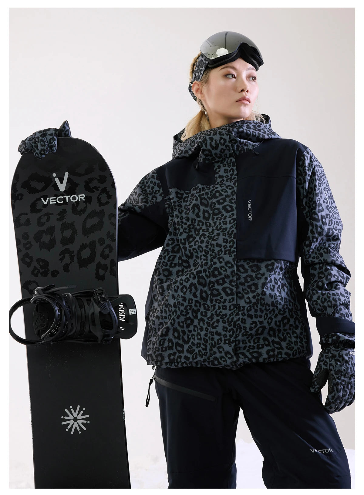VECTOR Men Women 3L Cotton Ski Jacket Ski Pants Warm Windproof Winter Overalls Waterproof Outdoor Sports Clothing Snowboard