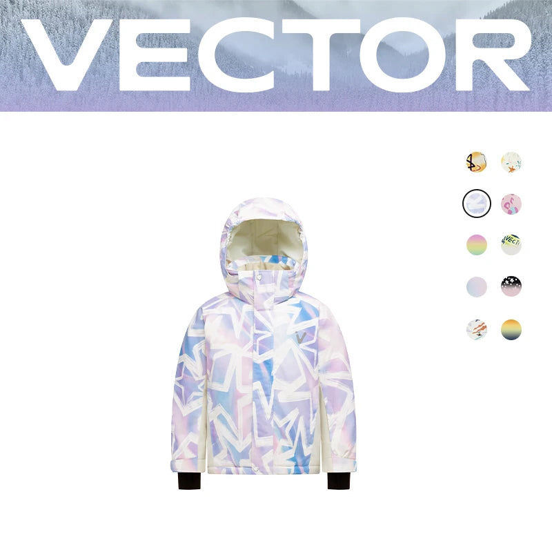 VECTOR Ski Professional Children's Ski Jacket Warm Waterproof Boys Girls Outdoor Skiing Snowboarding Winter Ski Kids
