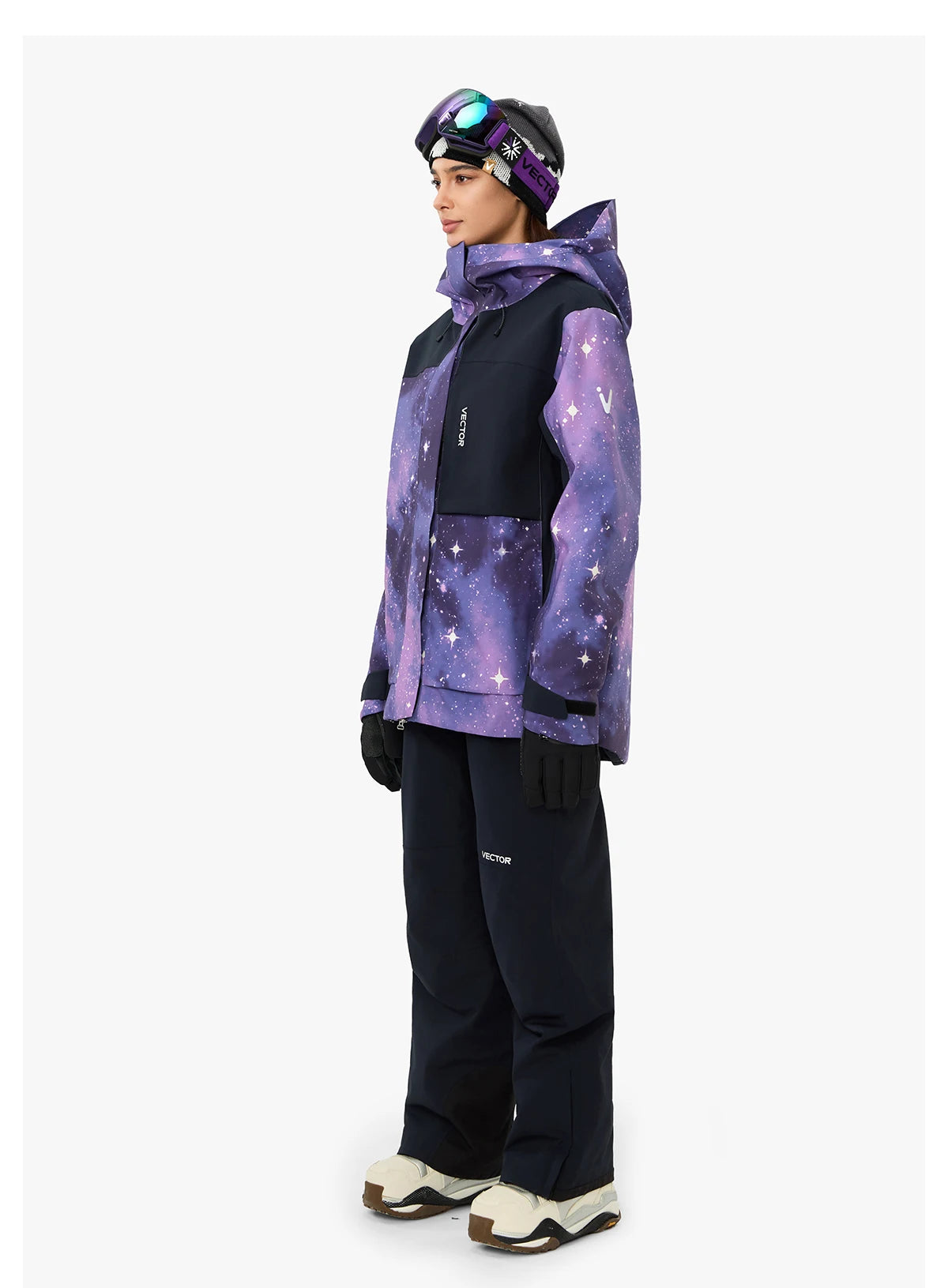 VECTOR Men Women 3L Cotton Ski Jacket Ski Pants Warm Windproof Winter Overalls Waterproof Outdoor Sports Clothing Snowboard