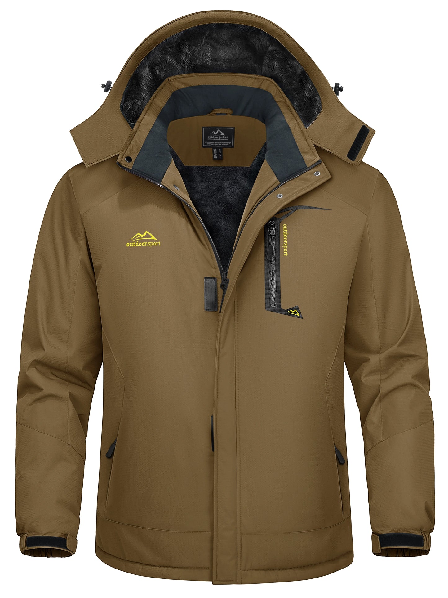 TACVASEN Winter Thicken Coats Mens Ski Snow Jacket Waterproof Fleece Insulated Jackets Outdoor Snowboard Warm Parka Raincoat