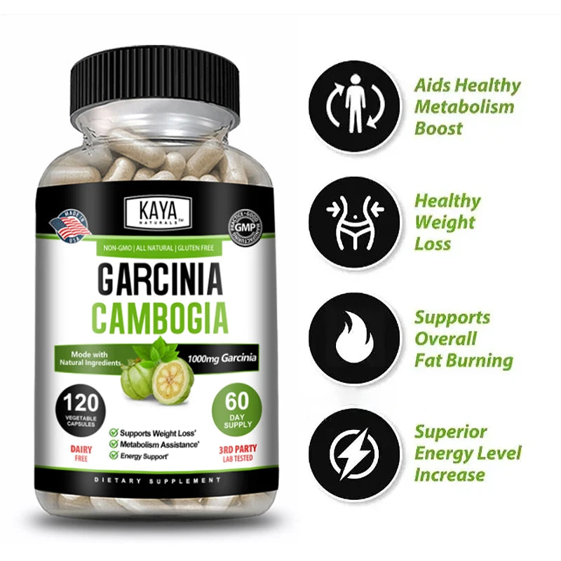 Garcinia Cambogia Extract Weight Loss Capsules Unisex supports weight loss and fat burning, cleansing