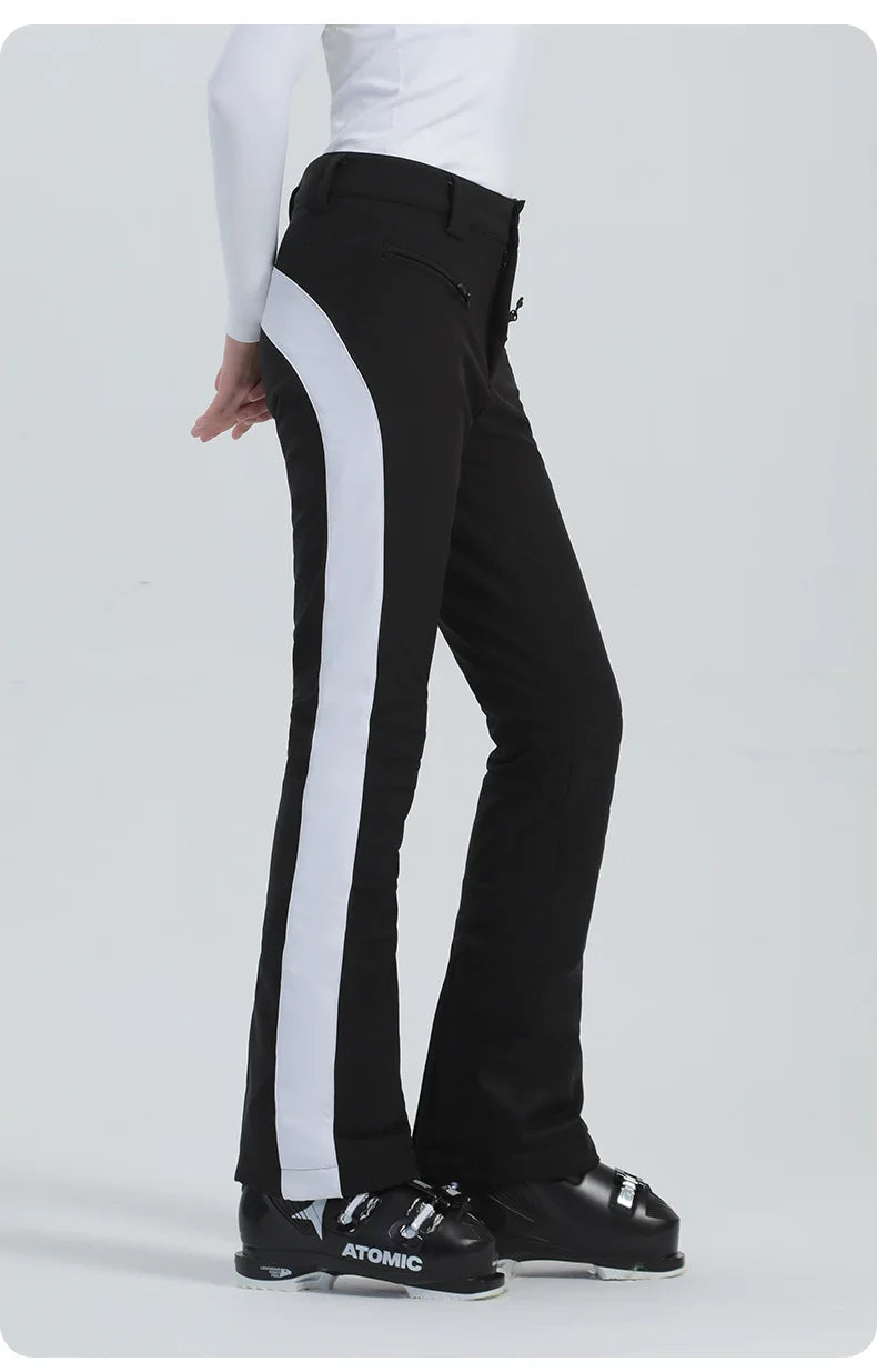 Winter ski pants women double board winter outdoor warm windproof waterproof elastic snow pants women