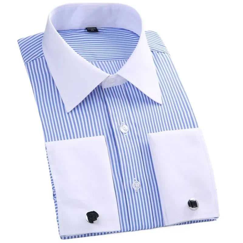 S~6XL satin plus size long sleeve shirt business casual dress shirt non-ironing wrinkle-resistant men's wholesale, men's shirts