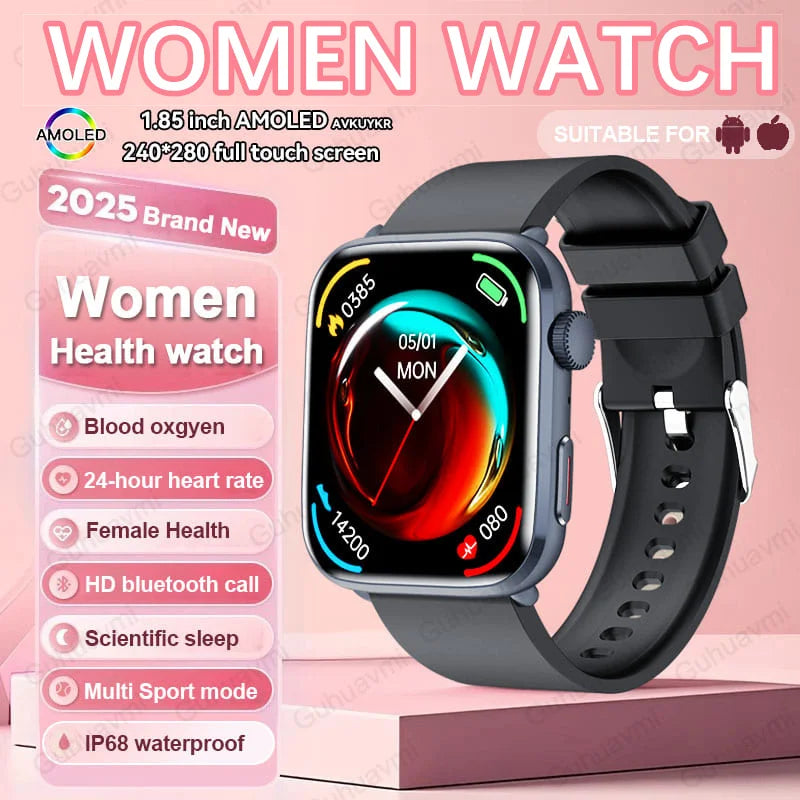 2025 New Women Men AI Smart Diagnosis Watch HRV+PPG Blood Pressure Heart Rate Health Monitor IP68 NFC Fashion Sports Smartwatchs