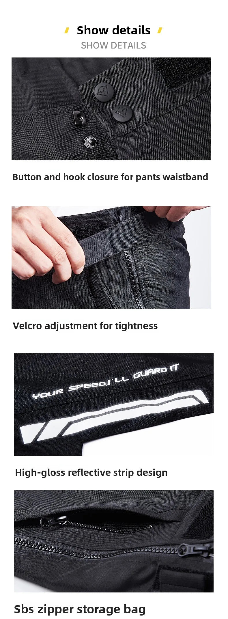 Winter Warm Motorcycle Riding Pants Quick Release Windproof Anti-Fall Wear-Resistant Motorcycle Pants for Riding