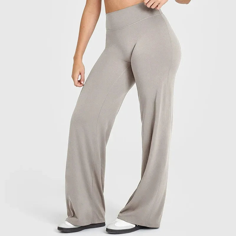 STOUREG Sport Trousers Straight-Leg Pants Ultra Soft Butter Fabric Women's Mid-Waist Yoga Pants GYM Naked Feel Pilates Running