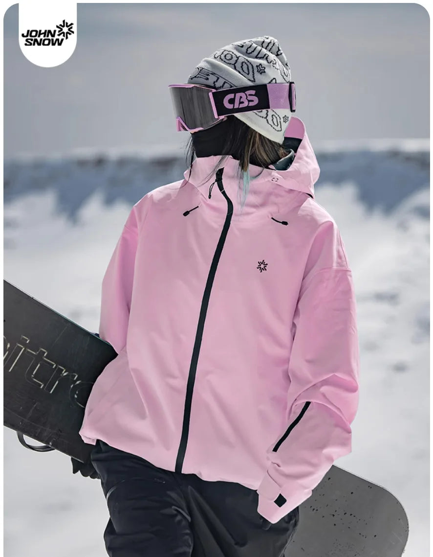 John Snow 2025 3L Ski Jacket & Pants Set Waterproof Snowboard Suit Thermal Winter Sports Gear with Fleece Lining for Men & Women
