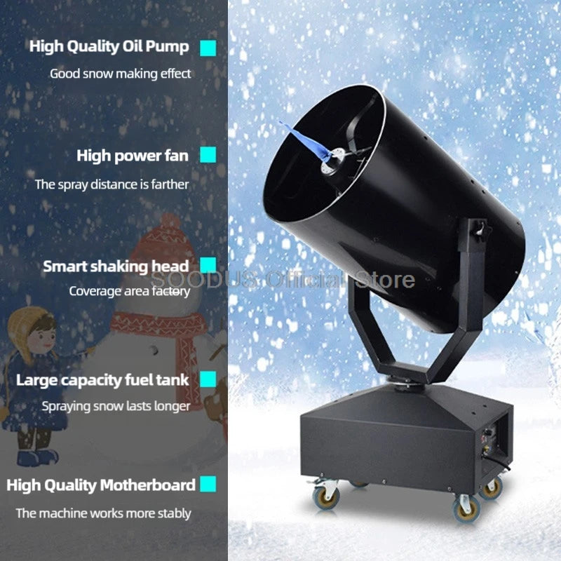 High Power Shaking Snow Machine Out Door Artificial Fake Snow Making Machine Snowflake Maker Moving Head For Party Event Stage