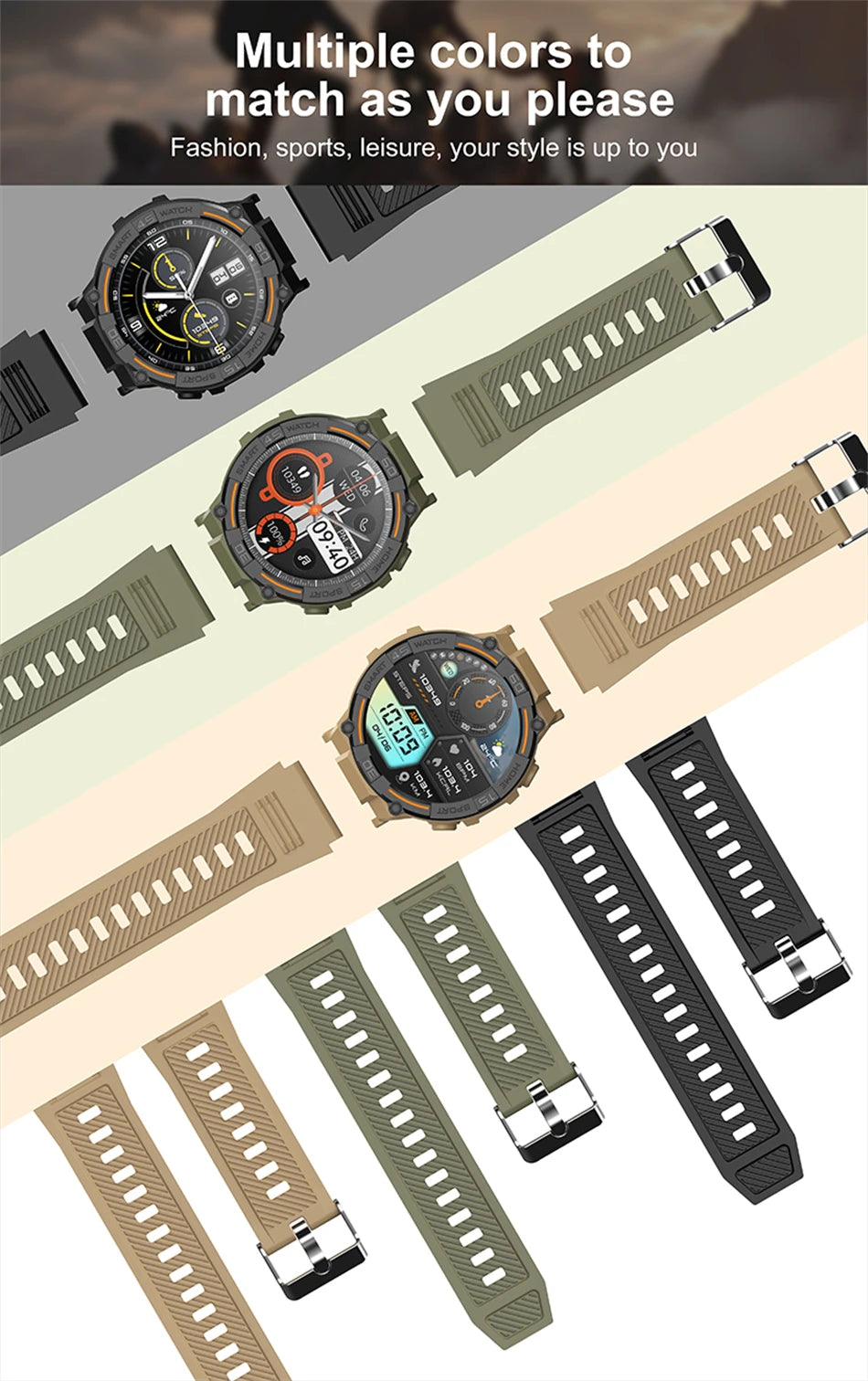 2026 New Military Outdoor Smart Watch GPS 1.52" Ultra HD Display Bluetooth Call Heart Rate IP69K Waterproof AI Smartwatch Men