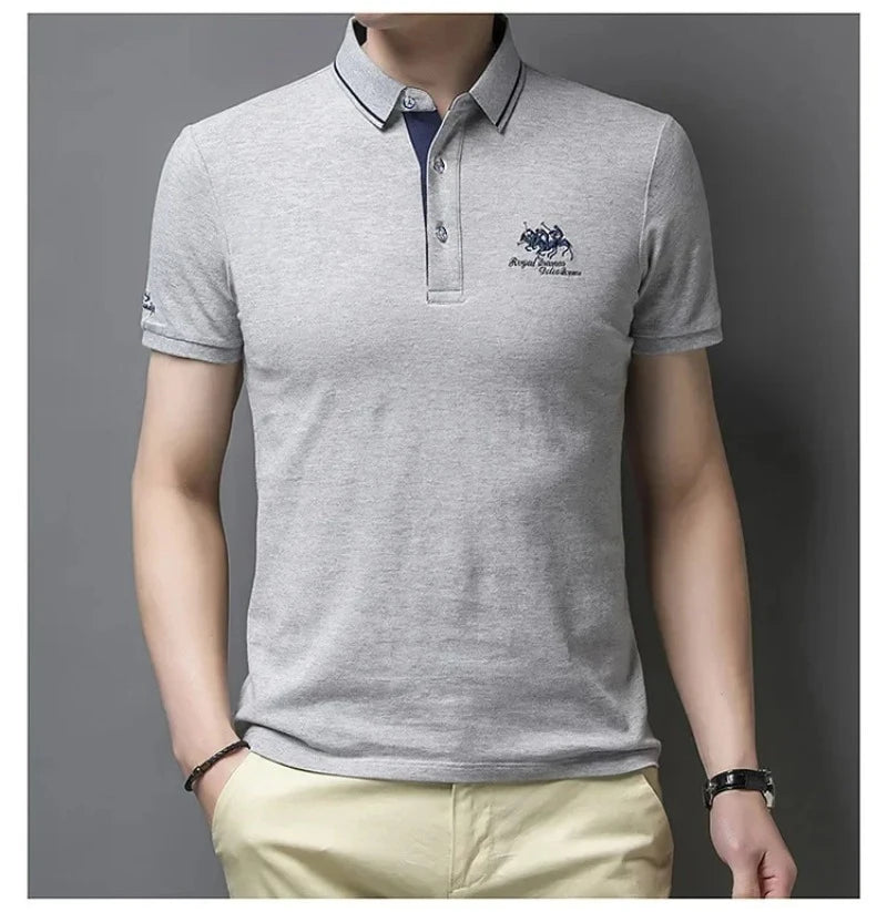 Summer Mens Short Sleeve Embroidered Polo Shirts Breathable Lightweight Shirt Luxury Top Casual Lapel T-shirt Men T Shirt Homme