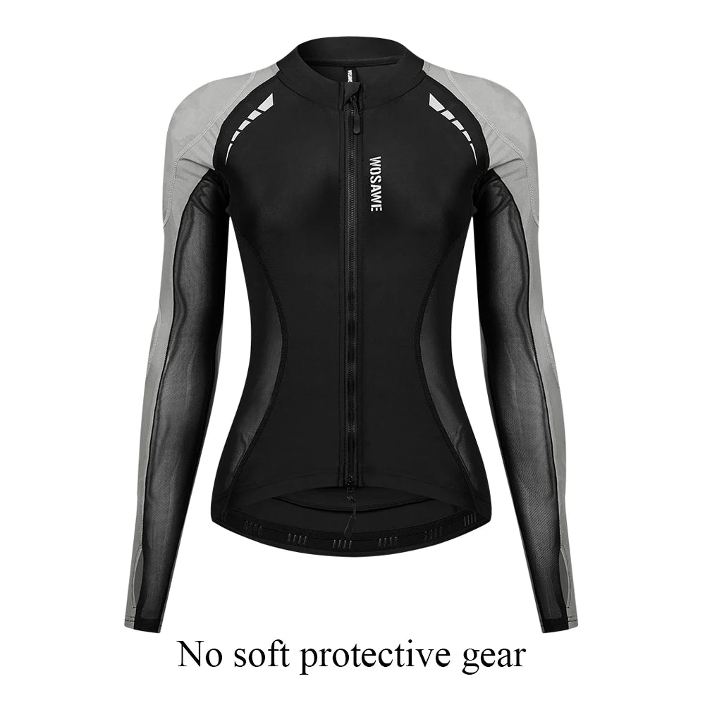 WOSAWE Summer Breathable Women's Motocross Motorcycle Armor Knight Riding Protect Anti Fall Soft Motorbike Armors Racing Jacket