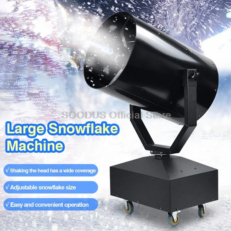 High Power Shaking Snow Machine Out Door Artificial Fake Snow Making Machine Snowflake Maker Moving Head For Party Event Stage