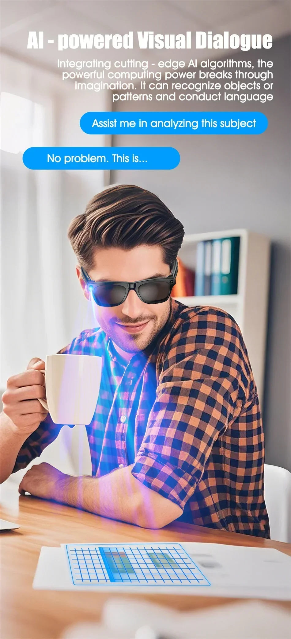 ViVO 8K AI Glasses 1200MP HD Camera Bluetooth Call Chat GPT Voice Assistant Music Player Translate Smart Sunglasses New
