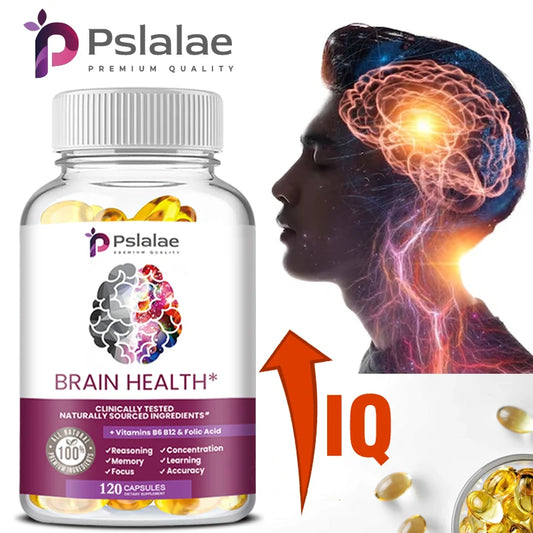 Brain Health Capsules - Supports Brain Health, Enhances Memory & Concentration, Improves Mental Clarity, Vegetarian, Gluten-free