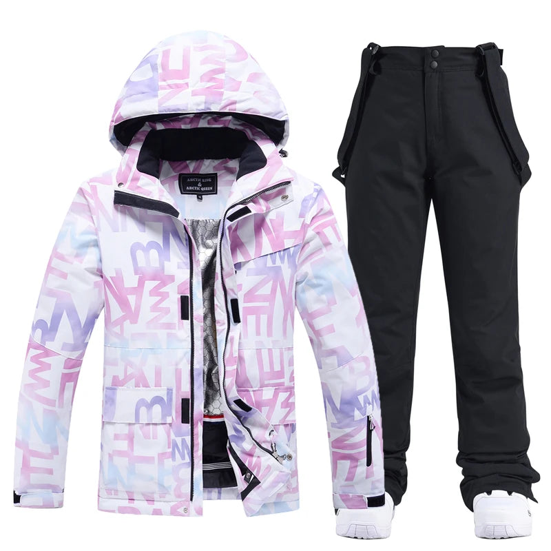 Ski Suit Women Winter Warm Waterproof Outdoor Sports Snow Jackets and Pants Hot Ski Equipment Snowboard Down Jacket Female Brand