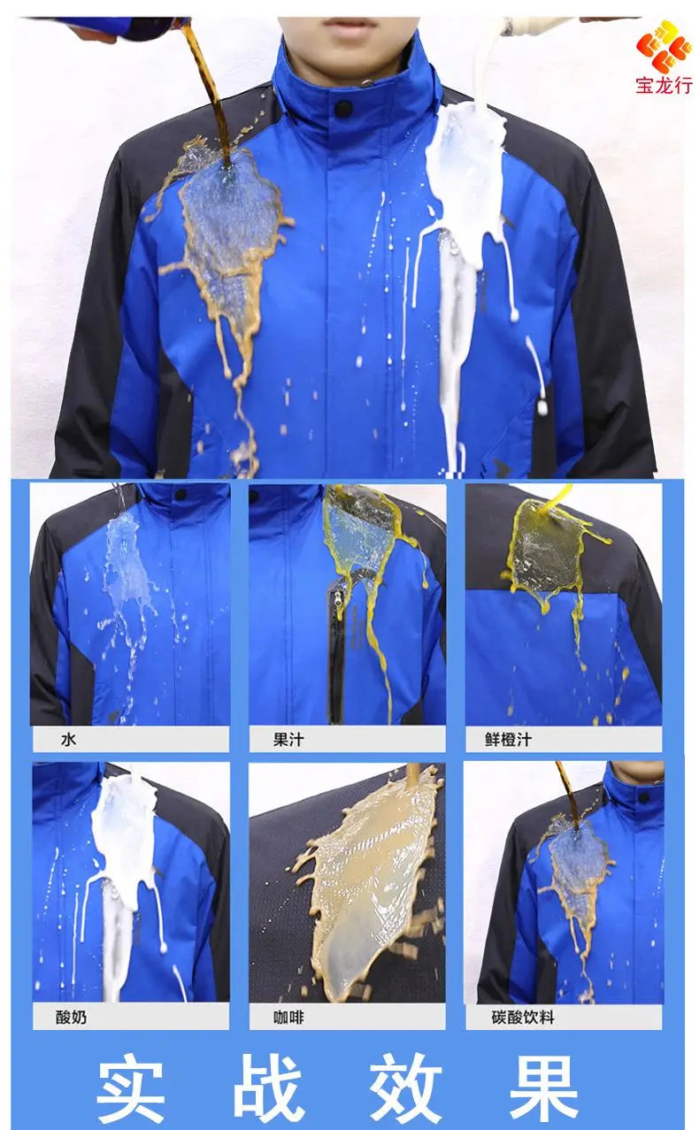 Waterproof Abrasion Resistant Windbreaker, Light Reflective Hooded Jacket for Outdoor Work