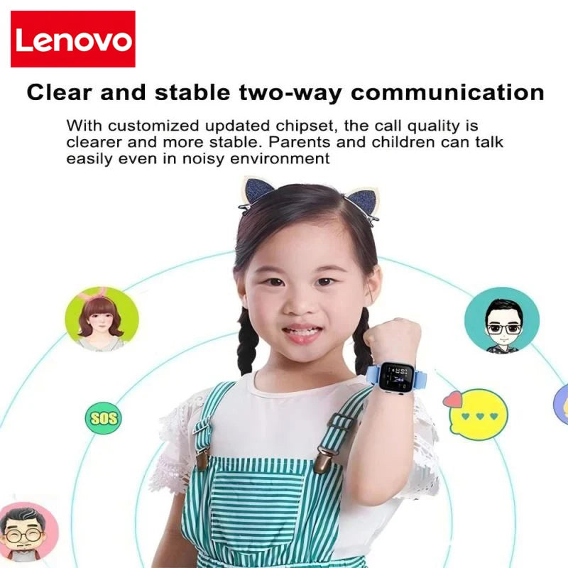 Lenovo Kids Smartwatch 4G Wifi GPS SOS Location Video Call Analogue Card Waterproof Watch Camera Boys Girls Upgrade New Watch