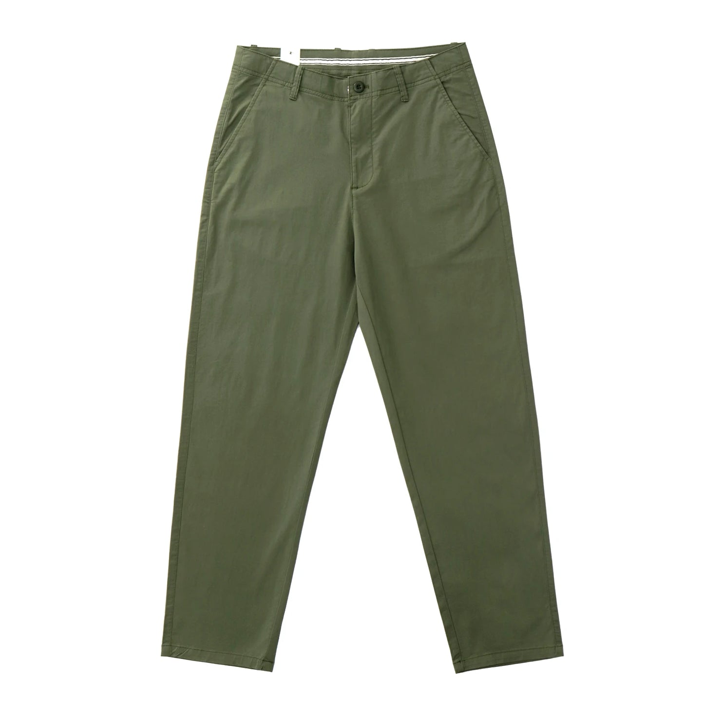 Summer thin straight leg pants American retro Chino simple beige white elastic black casual pants men