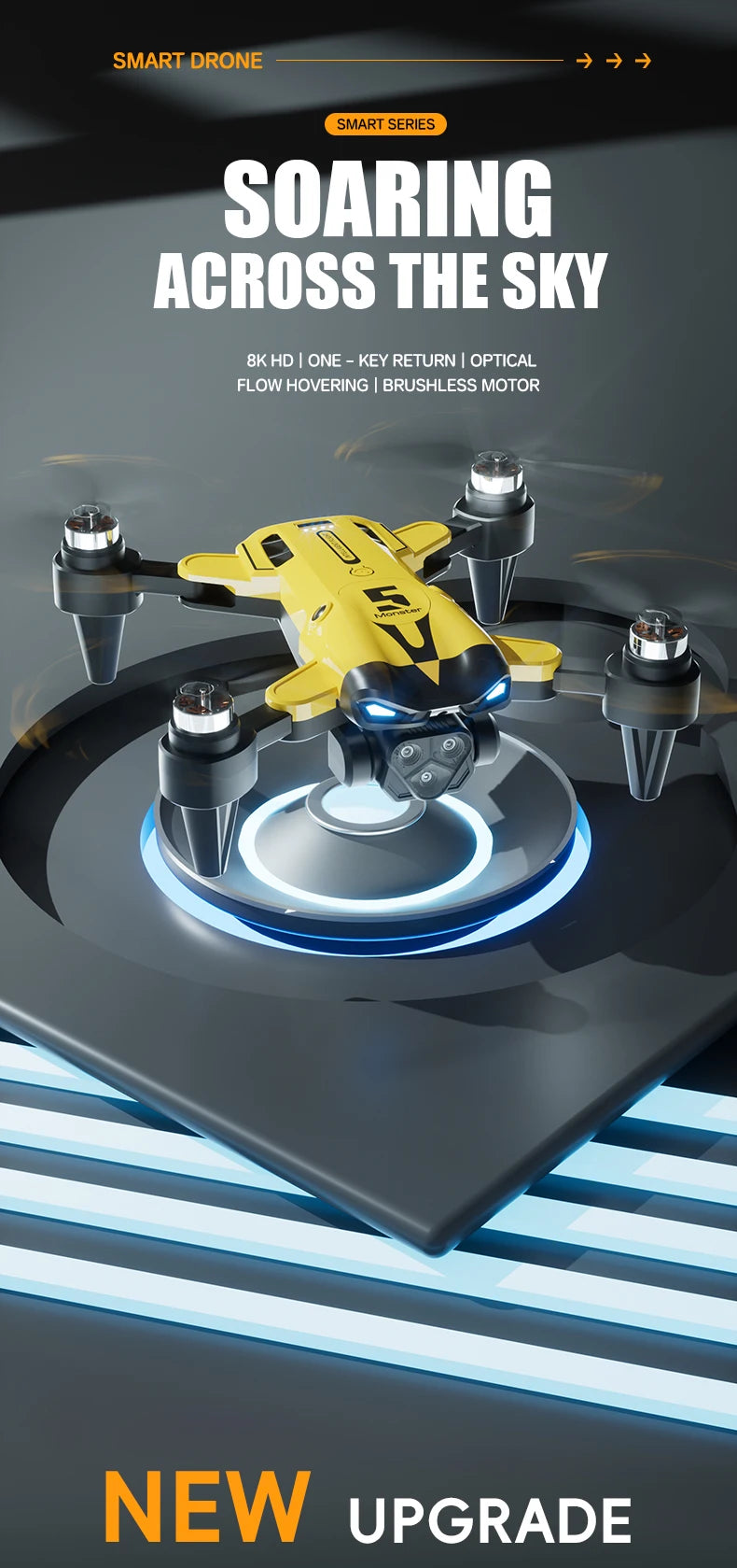 New M5 Drone Professional 8K Dual Camera 360° Obstacle Avoidance 5G Optical Flow Positioning Brushless RC Drone Quadcopter Gifts
