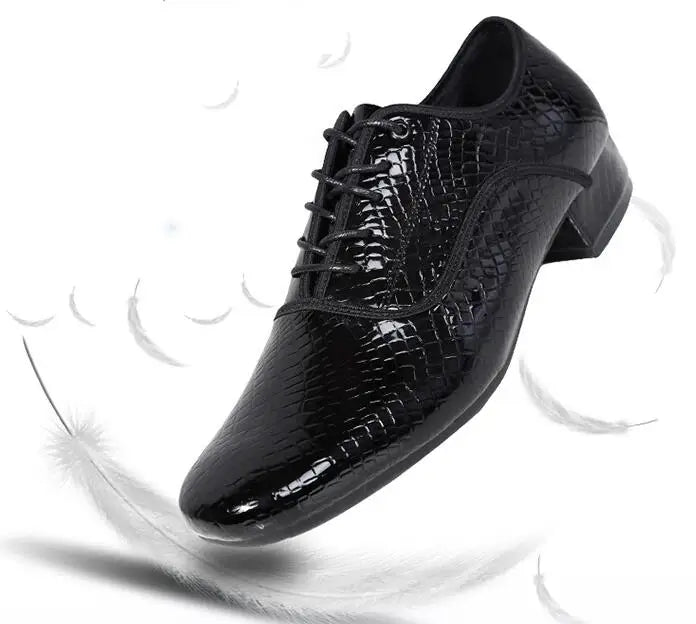 XIHAHA New Fashion Style Men's Latin Dance Shoes Leather Ballroom Tango Male Latin Dancing Shoe for Man Boy Sneaker Jazz Shoes