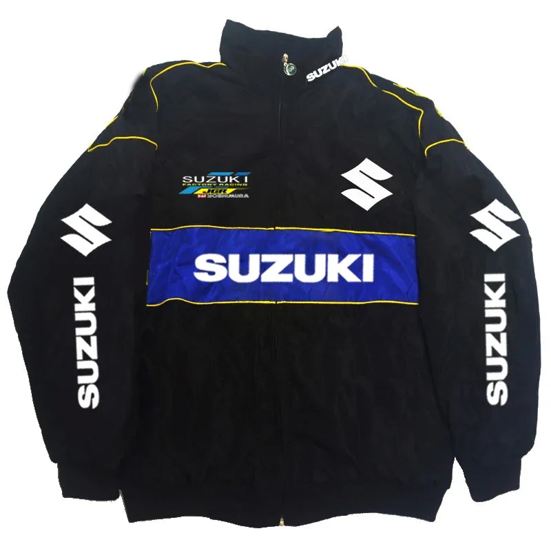 Suzuki Autumn/Winter 2025 Stand-Up Collar Jacket For Men, Sports Motorcycle Jacket, Warm Cotton-Padded Jacket, Windproof Coat