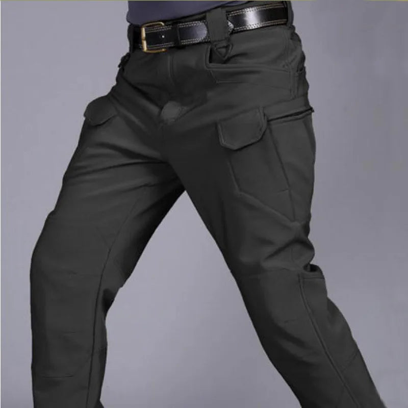 2024 Men Winter Waterproof Climbing SkiingTrekking Fleece Fishing Tactical Sharkskin Cargo Pants Jackets Camping Hiking Trousers