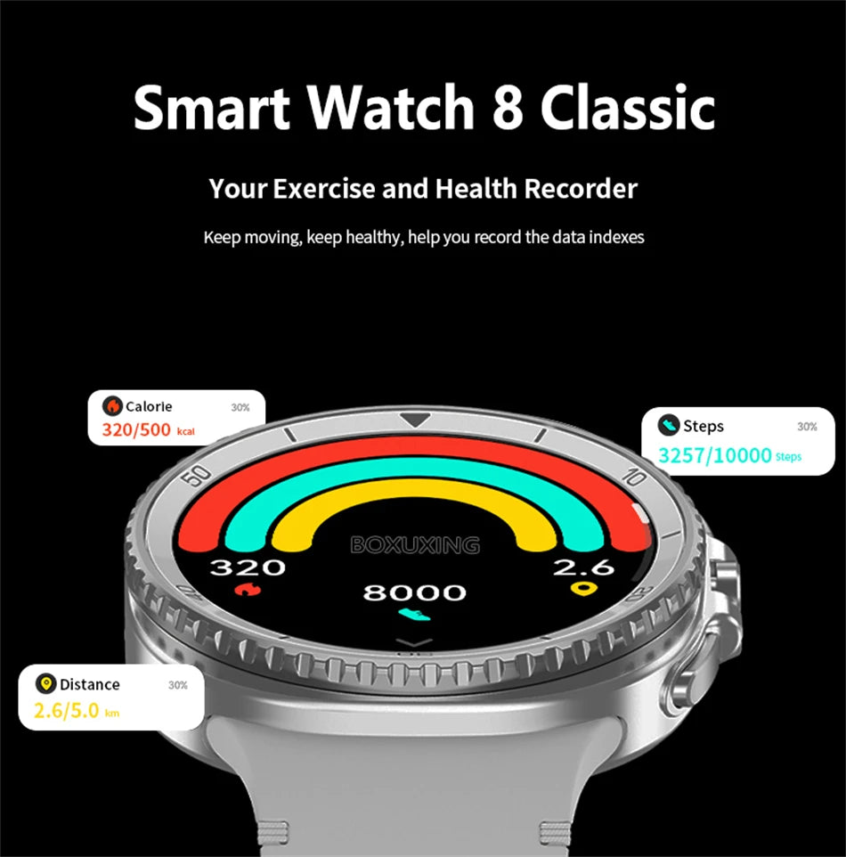 2025 New For Galaxy Watch 8 Classic Smart Watch Men  GPS NFC Bluetooth call 47mm AMOLED Fitness Sport Tracker Health Smart Watch