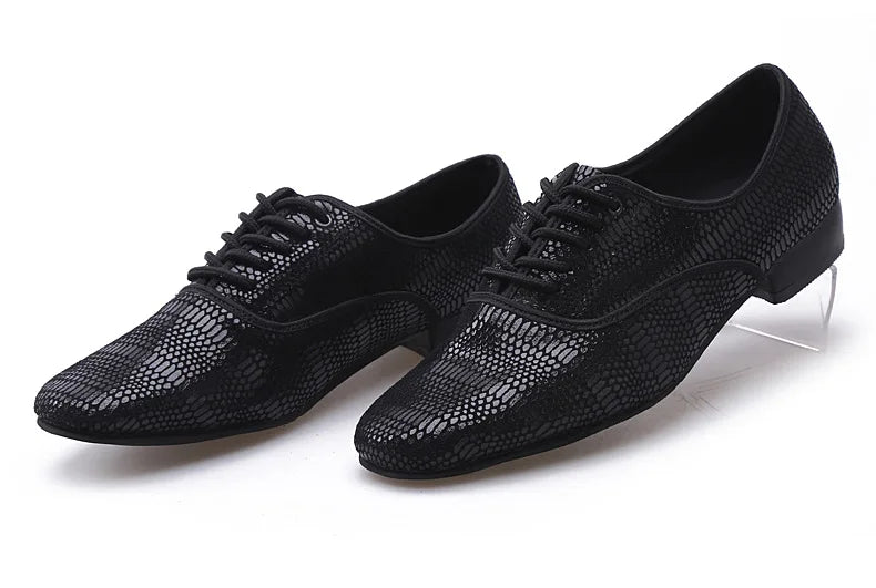 Breathable Tango Dance Shoes Men Latin Dance Shoes Snakeskin Sneakers Leather Jazz Modern Ballroom Dancing Sports Shoes Man