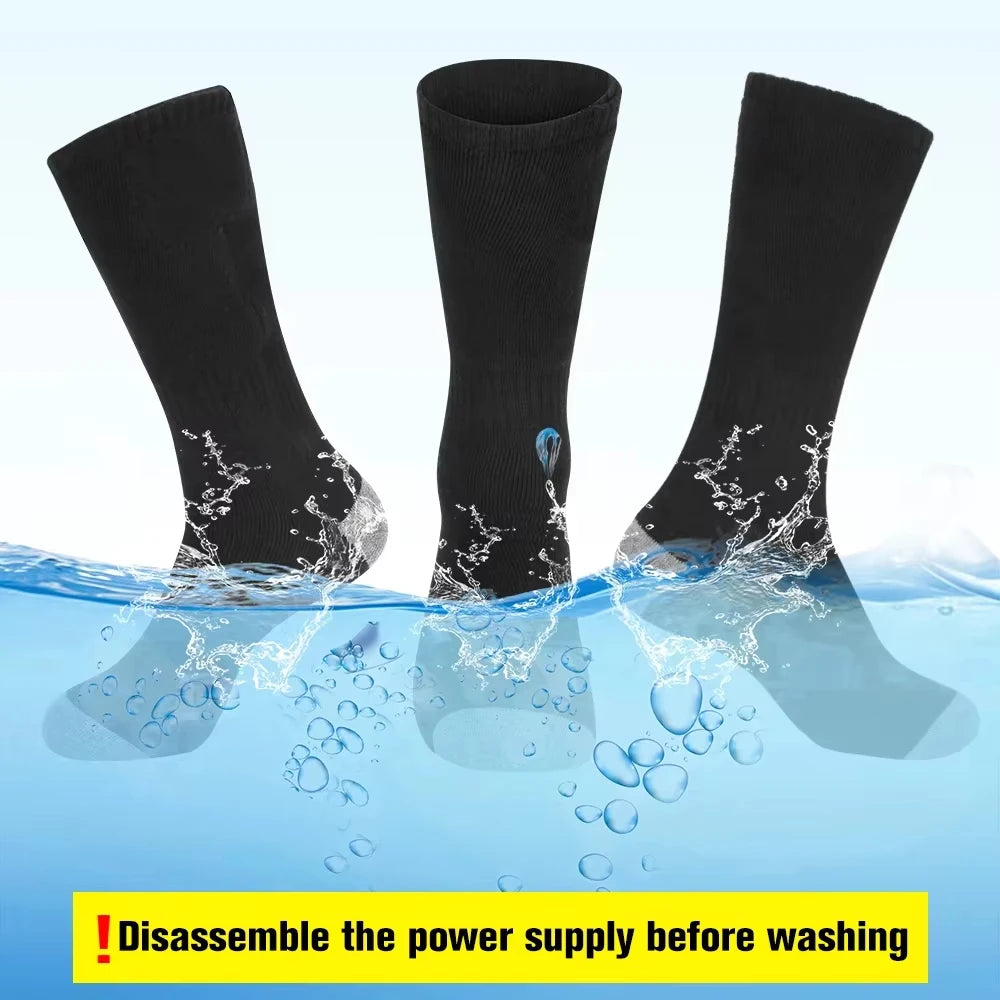 Heated Socks Winter Rechargeable 5000mah Electric Heated Skiing Socks Women Men Outdoor Skiing Socks Sports Foot Warm Equipment