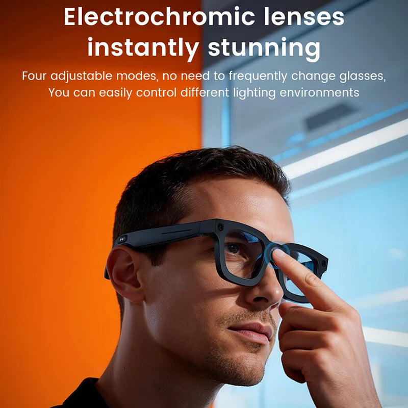 AI Smart Glasses 800W HD Camera 32 Million Interpolation Real-Time Translation AI Voice Assistant LED Flashlight  Music