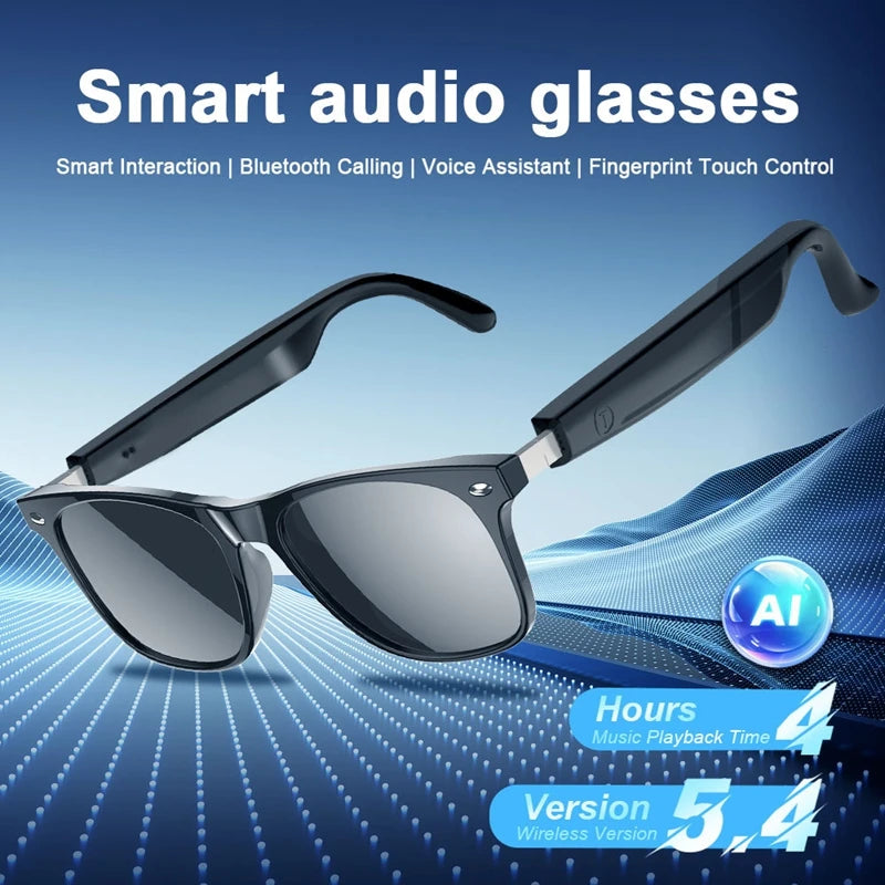 Lenovo Smart Glasses Camera Remote Shoot Bluetooth Call Music Stereo Mic Men Touch Sunglasses AI Voice Assistant For Android IOS