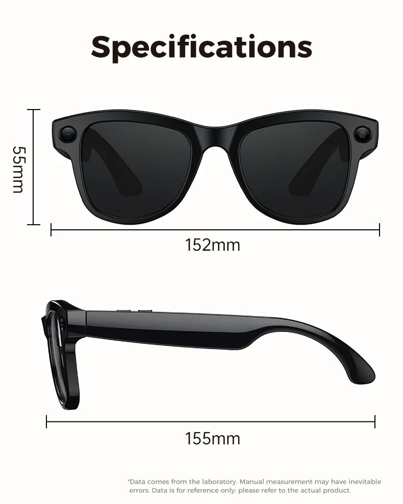 2025 New Travel Study Smart Glasses Men 800W HD Pixel Camera Video Recording WIFI Transmission Adjustable Prescription Glasses