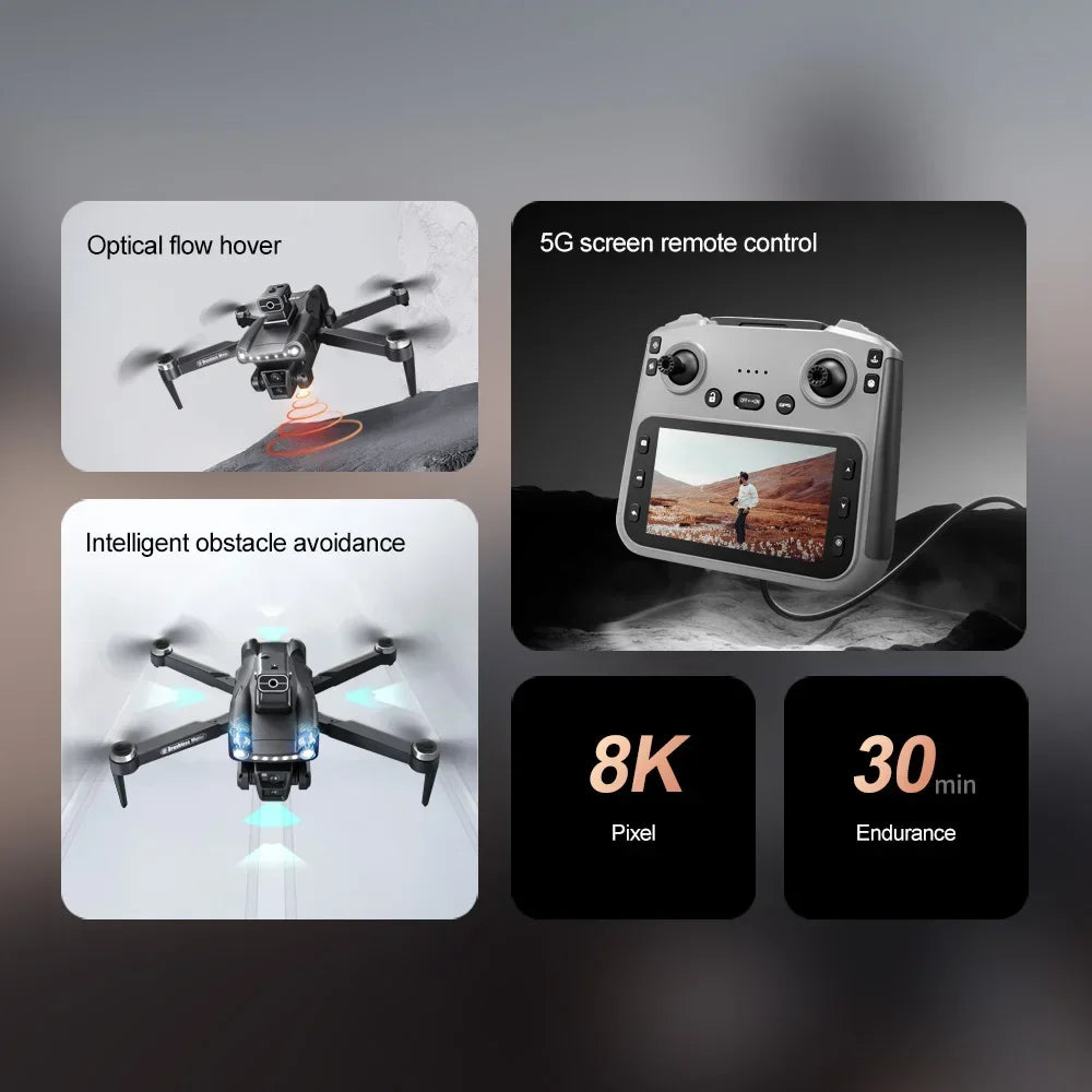 Original V198MAX GPS Return Drone 5G 8K HD Dual Camera Dron Remote With Screen Laser Obstacle Avoidance Drone RC Toys Gifts FPV