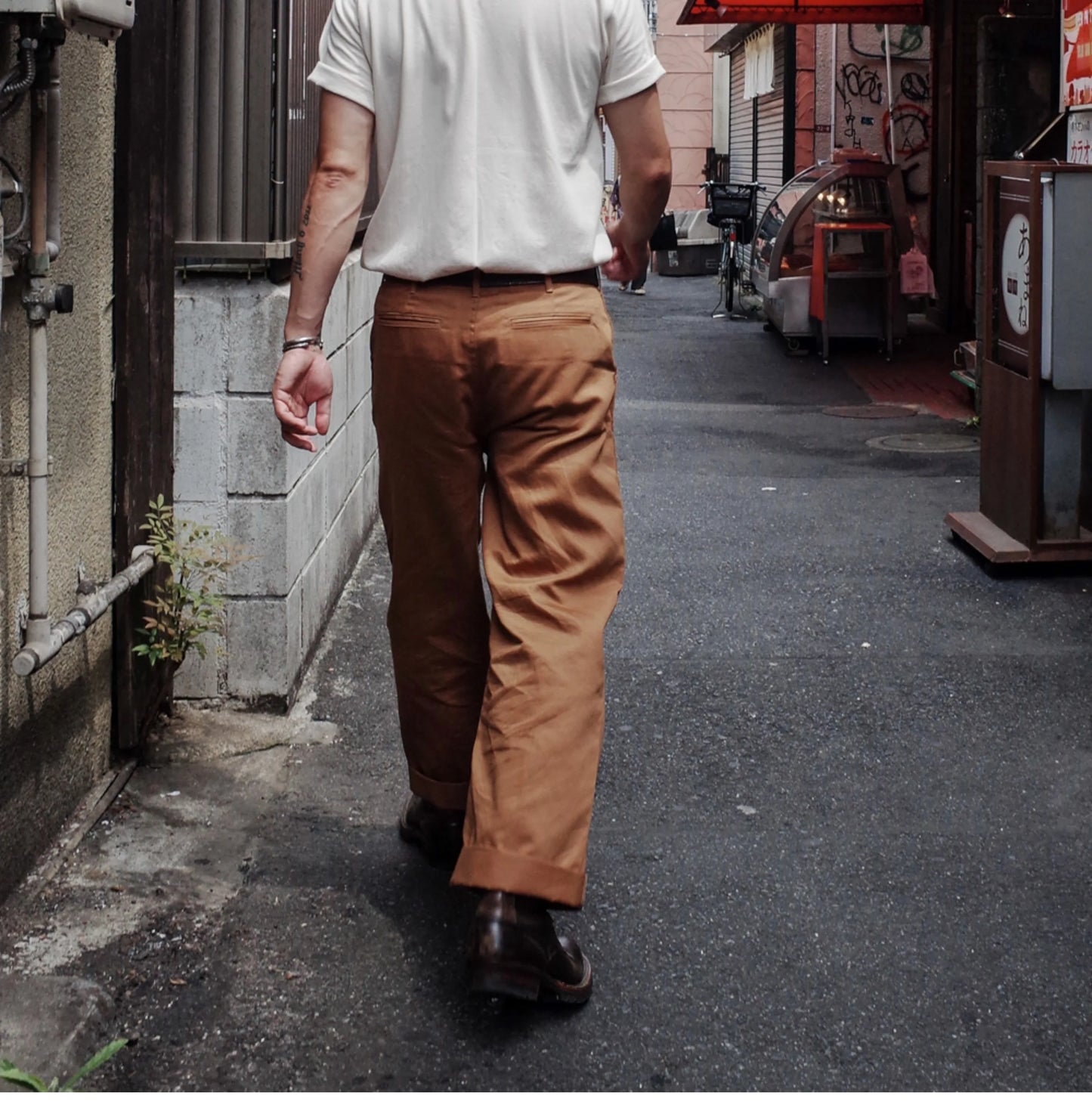 High Waist Wide Leg Khaki Pants American Retro Military Sle Chino Cuffed Double Silk Luster Straight Leg Workwear Trousers