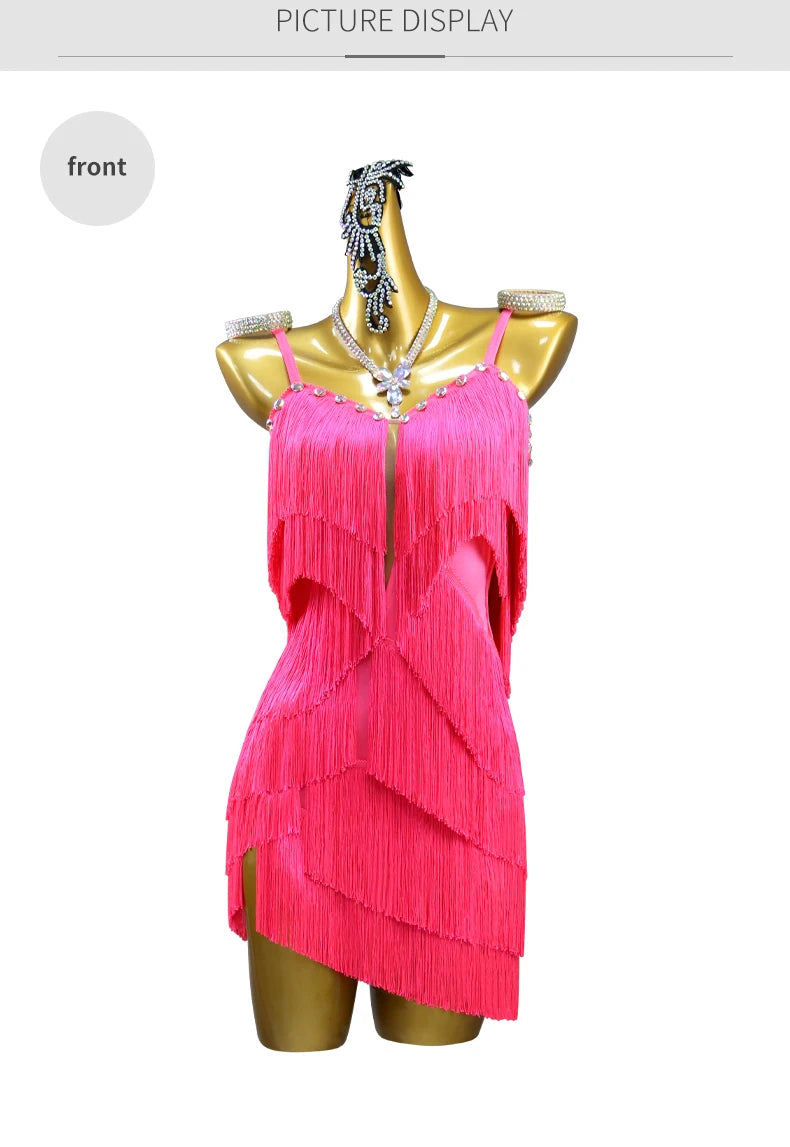 2026 Latin Dance Dresses Woman Clothes Sexy Practice Wear Suit Sport Costume Dancewear Stage Prom Girls Fringed Party Sexy Skirt