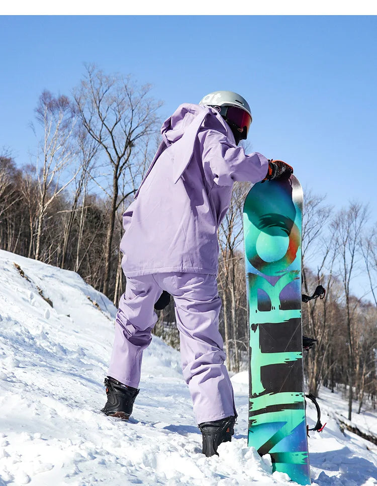 New Trendy Windproof And Warm Rabbit Ear Snow Clothes Men's And Women's Velvet Ski Clothes Set Couple Snow Clothes