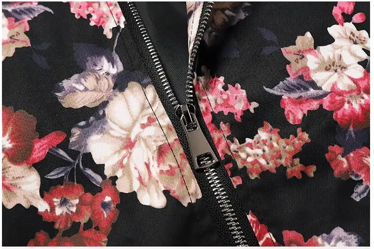 New Men Long Sleeved Baseball Collar Casual Sports Jacket Fashion Male Daily High Street Flower Coats