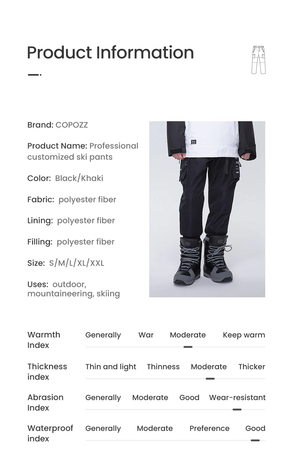 COPOZZ Brand Winter Ski Pants Women Outdoor Sports High Quality Windproof Warm Snow Trousers Winter Ski Snowboard Pants